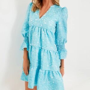 Kenzo Blue Daisy Jacquard Dress